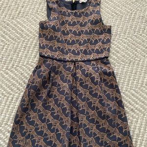 J.Crew Crewcuts charcoal gray with gold zebra dress size 8